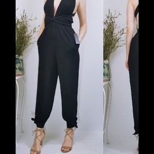 lolinda black halter jumpsuit